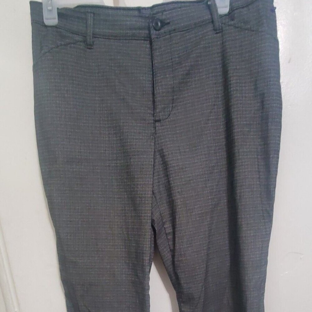 LEE Womens All Day Pant Relaxed Fit Straight Leg Black/Gray Stretch Size 14 M